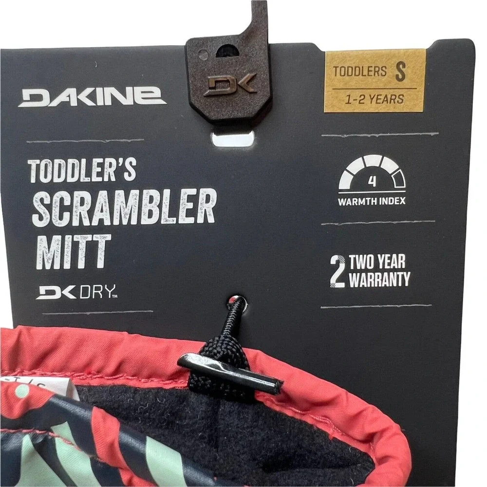 Dakine Kids Mittens - Red and Black Pattern
